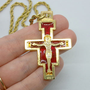 Kelly's Enameled San Damiano Crucifix Necklace