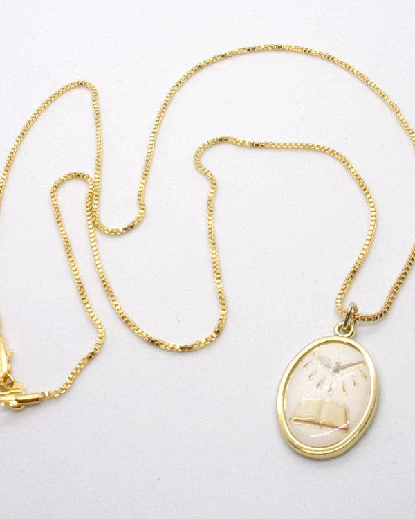 Kelly's Oval Holy Spirit / Bible Necklace