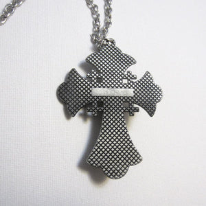 Kelly's Flared Pewter-Finish Crucifix Necklace