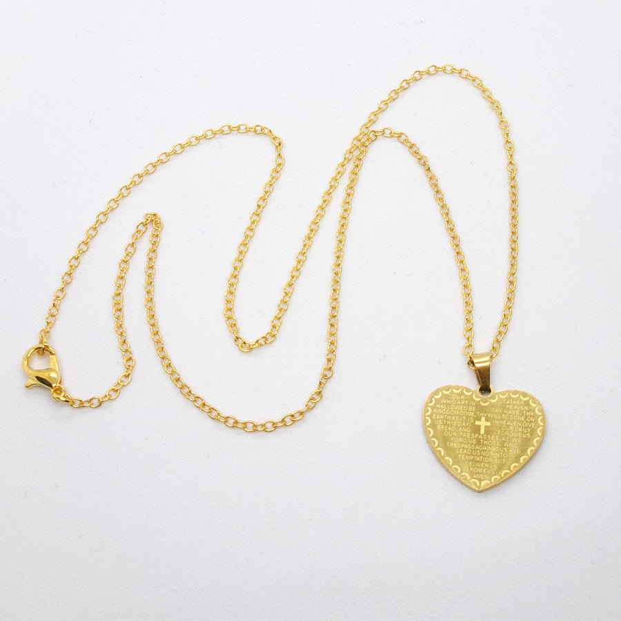 Kelly's Lord's Prayer Heart Necklace