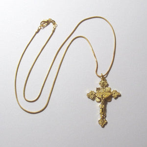 Kelly's Gold Tone Crucifix on Snake Chain