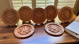 Ad Crucem Round 3D Luther Rose and Solas Plaque