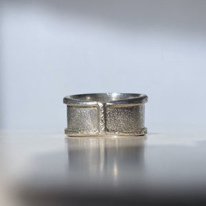 Kathy's Handcrafted Bordered Silver and Gold Cross Ring