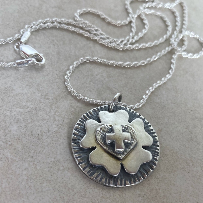 Kathy’s Handcrafted Silver Luther Rose Necklace