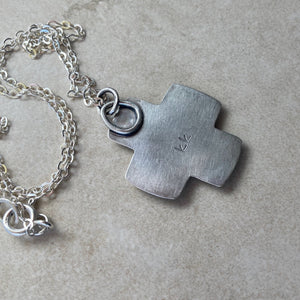 Kathy’s Handcrafted Silver Mourning Cross Pendant/Necklace