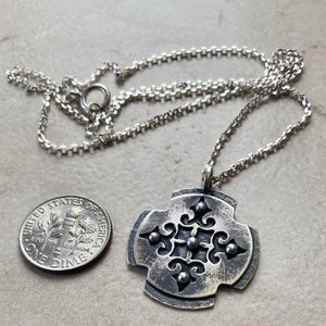 Kathy’s Handcrafted Stenciled Silver Cross Necklace