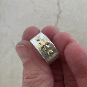 Kathy's Handcrafted Silver and Gold Cross Ring