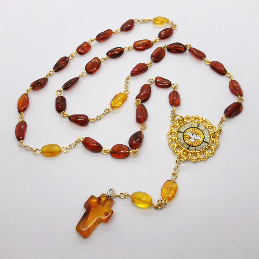 Kelly's Large Amber Holy Spirit Prayer Beads