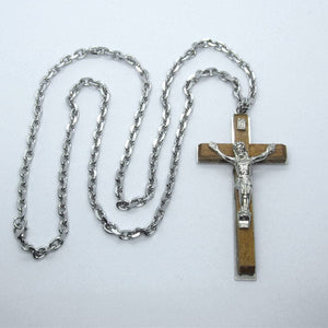Kelly's Large Wood Crucifix Necklace