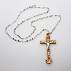 Kelly's Laser-Cut Olive Wood Crucifix Necklace