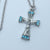 Kelly's Blue Rhinestone Crucifix Necklace