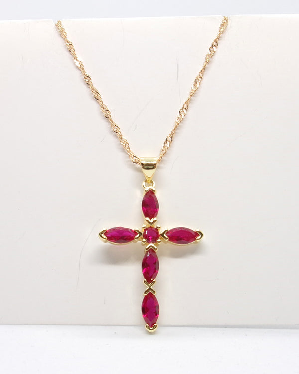Kelly's Marquis Crystal Cross Necklace