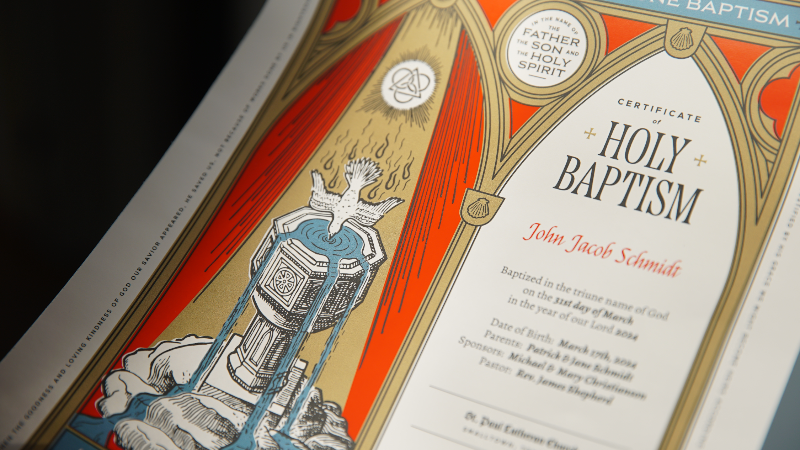 Ad Crucem Baptism Certificate Single Print