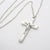 Kelly's Plain White Enameled Crucifix Necklace