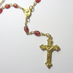Kelly's Red and Gold Tone Prayer Beads