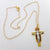 Kelly's Red/Gold Stained Glass Crucifix Necklace
