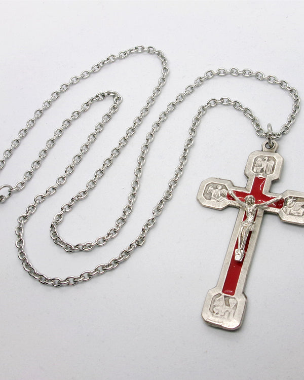 Kelly's Red Via Crucis Crucifix Necklace