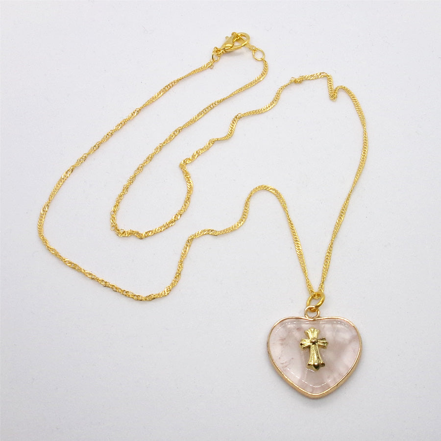 Kelly's Rose Quartz Heart Necklace