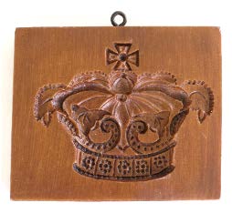 Royal Crown Springerle Cookie Mold with matching Red Cookie Cutter