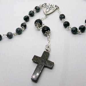 Kelly's Snowflake Obsidian Prayer Beads