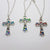 Kelly's Colorful Stained Glass Crucifix Necklace