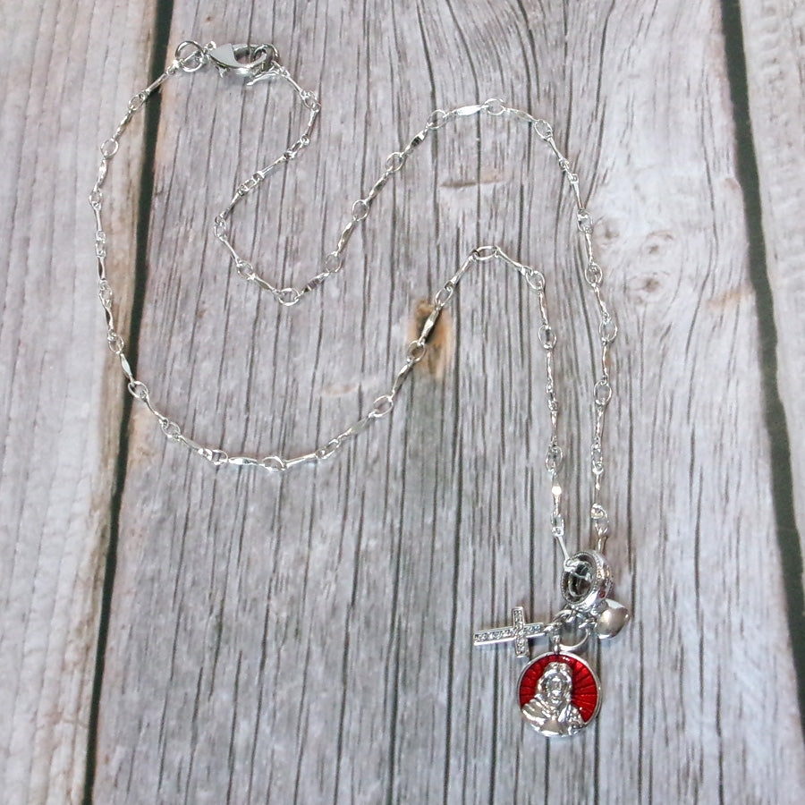 Kelly's Three-Charm "Jesus Loves You" Necklace