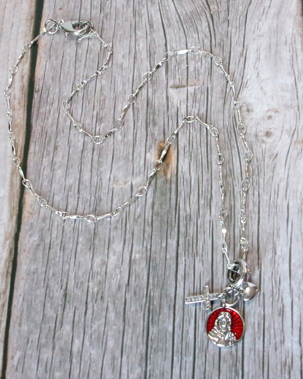 Kelly's Three-Charm "Jesus Loves You" Necklace