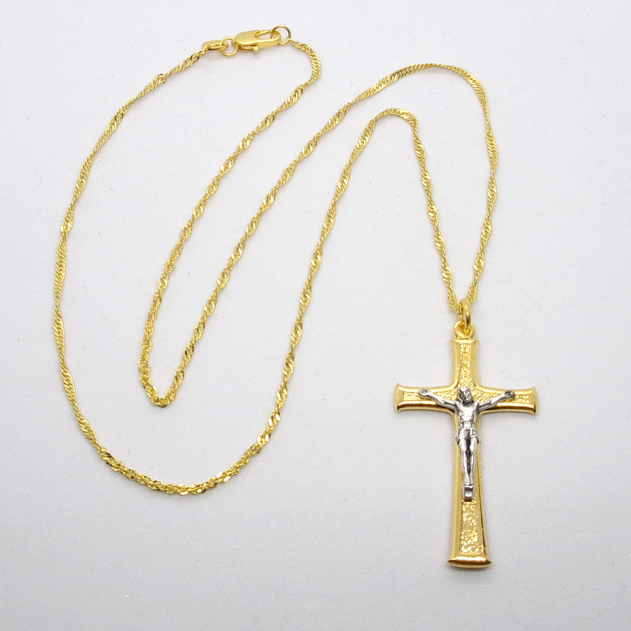 Kelly's Two Tone Crucifix Necklace