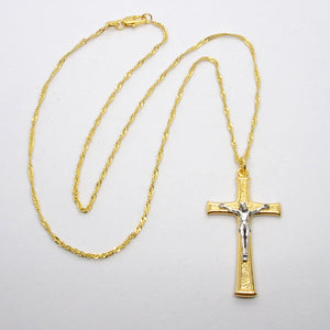 Kelly's Two Tone Crucifix Necklace
