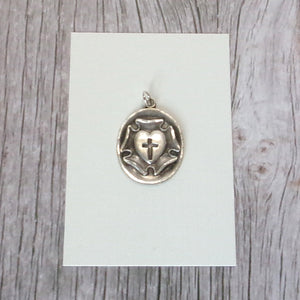 Kelly's Vintage Sterling Oval Luther Rose Charm