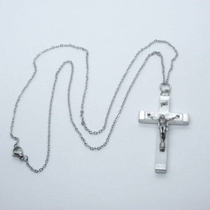 Kelly's White Acrylic Crucifix Necklace