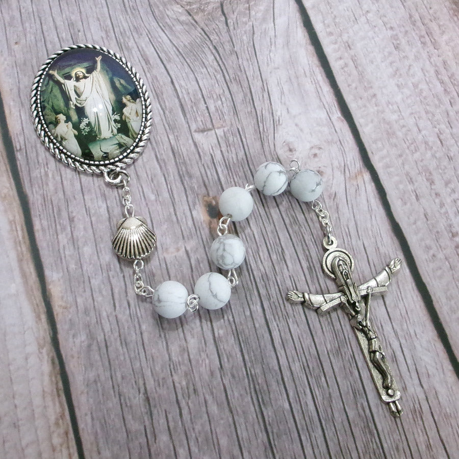 Kelly's White Howlite Easter Chaplet