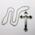 Kelly's XL Black Enamel Budded Crucifix Necklace