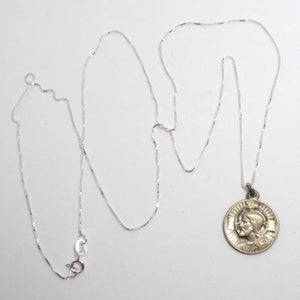 Kelly's Sterling Vintage Jesus Medal Necklace