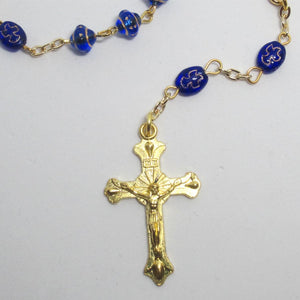 Kelly's Blue / Gold Trinity Prayer Beads