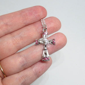 Kelly's Pink Rhinestone Crucifix