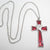 Kelly's Red and White Cross Necklace