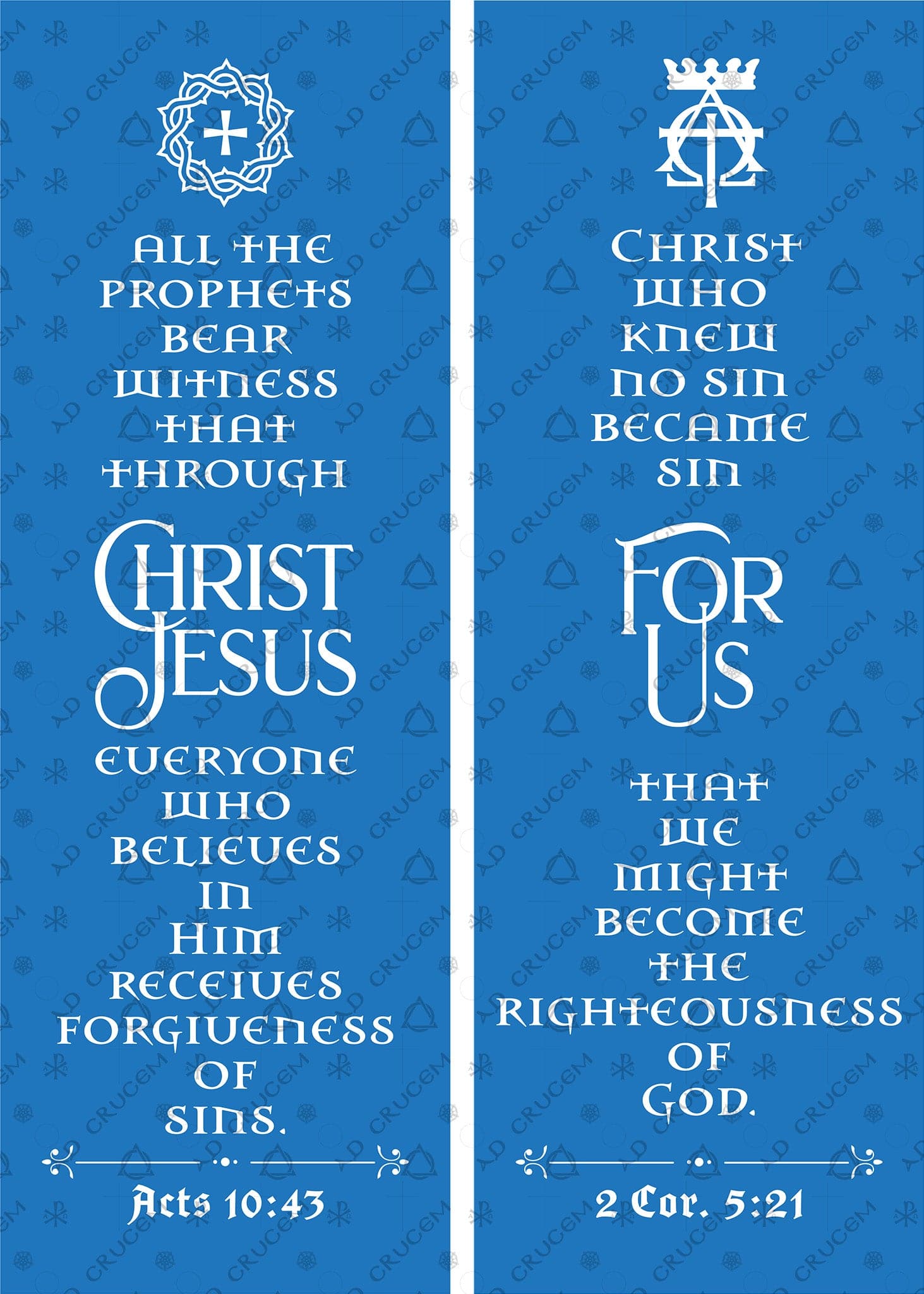 Ad Crucem Advent Banner Set in Light Blue -  Two banners