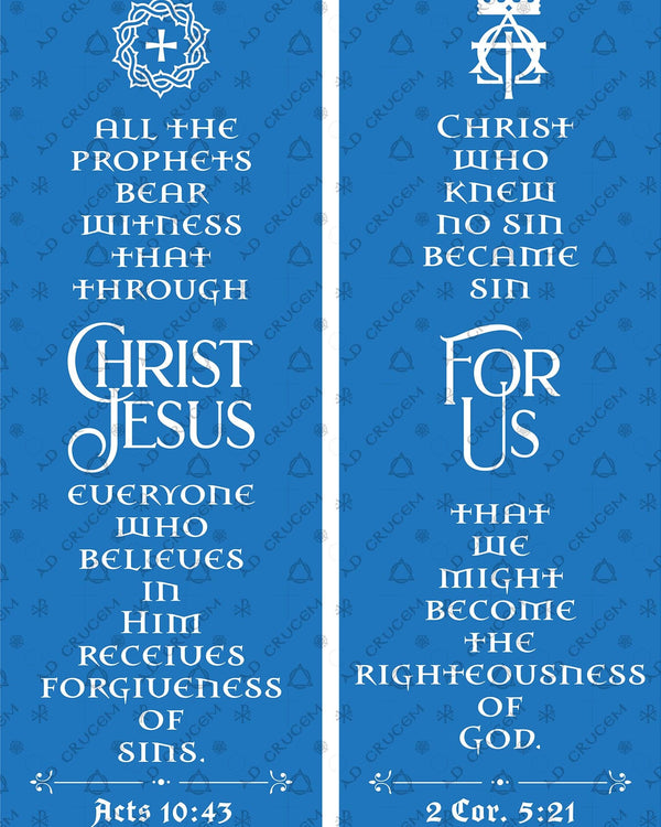 Ad Crucem Advent Banner Set in Light Blue -  Two banners