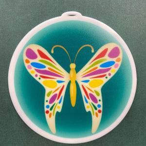 Ad Crucem - Color Butterfly Christmas Ornament