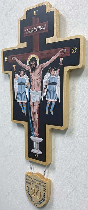 Ad Crucem Customized and Personalized Crucifix and Shield Pastor Gift