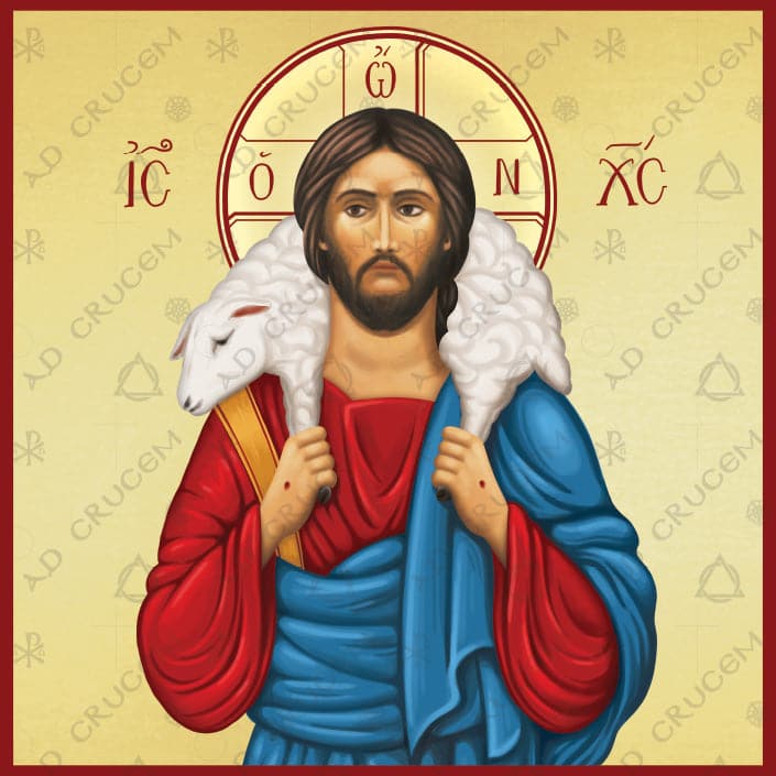 Ad Crucem Icon - Christ the Good Shepherd Square Plaque