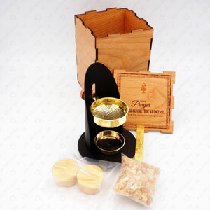 Ad Crucem Incense Burner Premium Kit - Black and Wood Finish