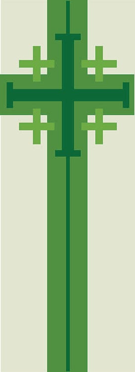 Ad Crucem Single Green on Cream Banner - Ordinary Time