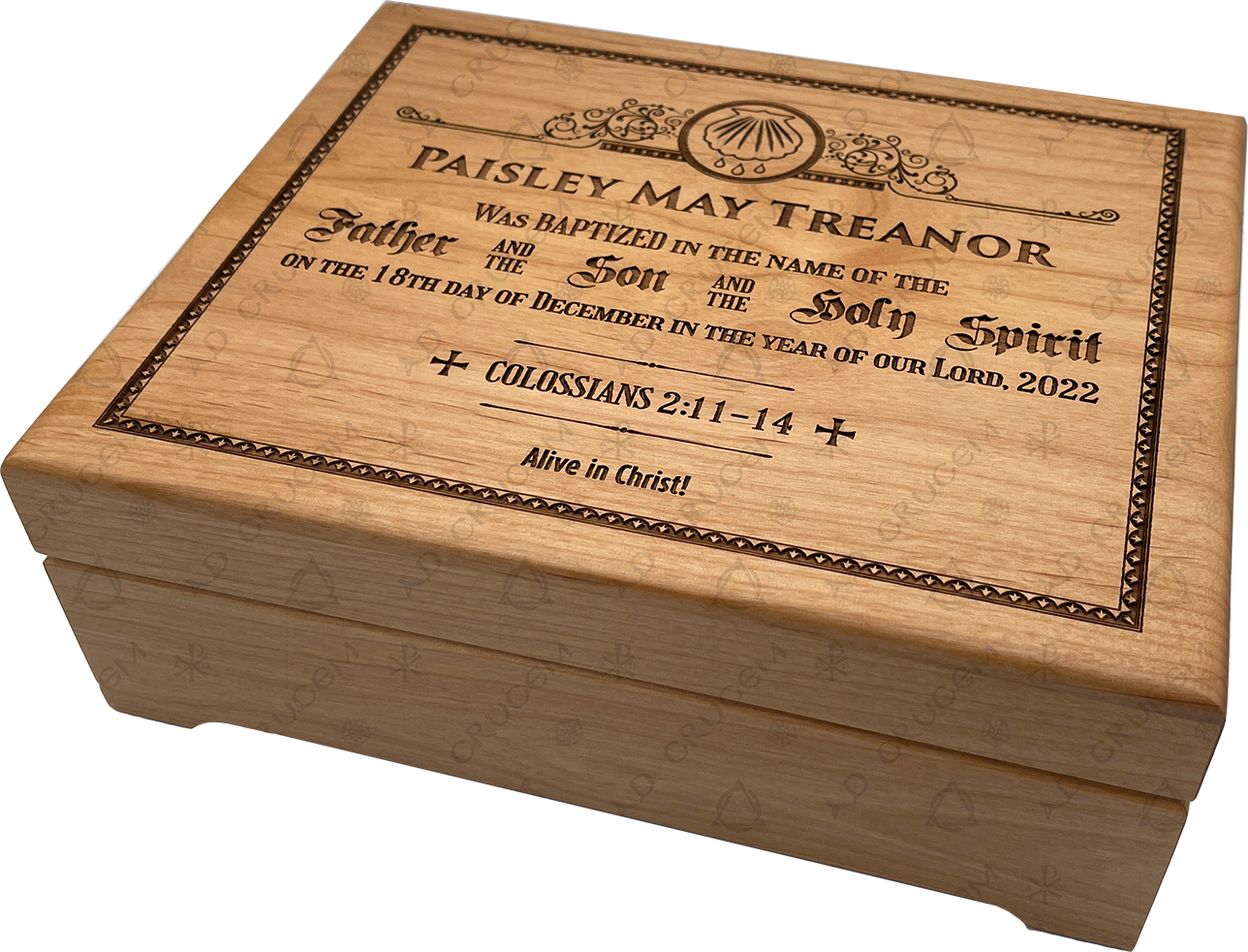Wooden Gift Box (10 x 16 x 6) with Laser Engraved Message