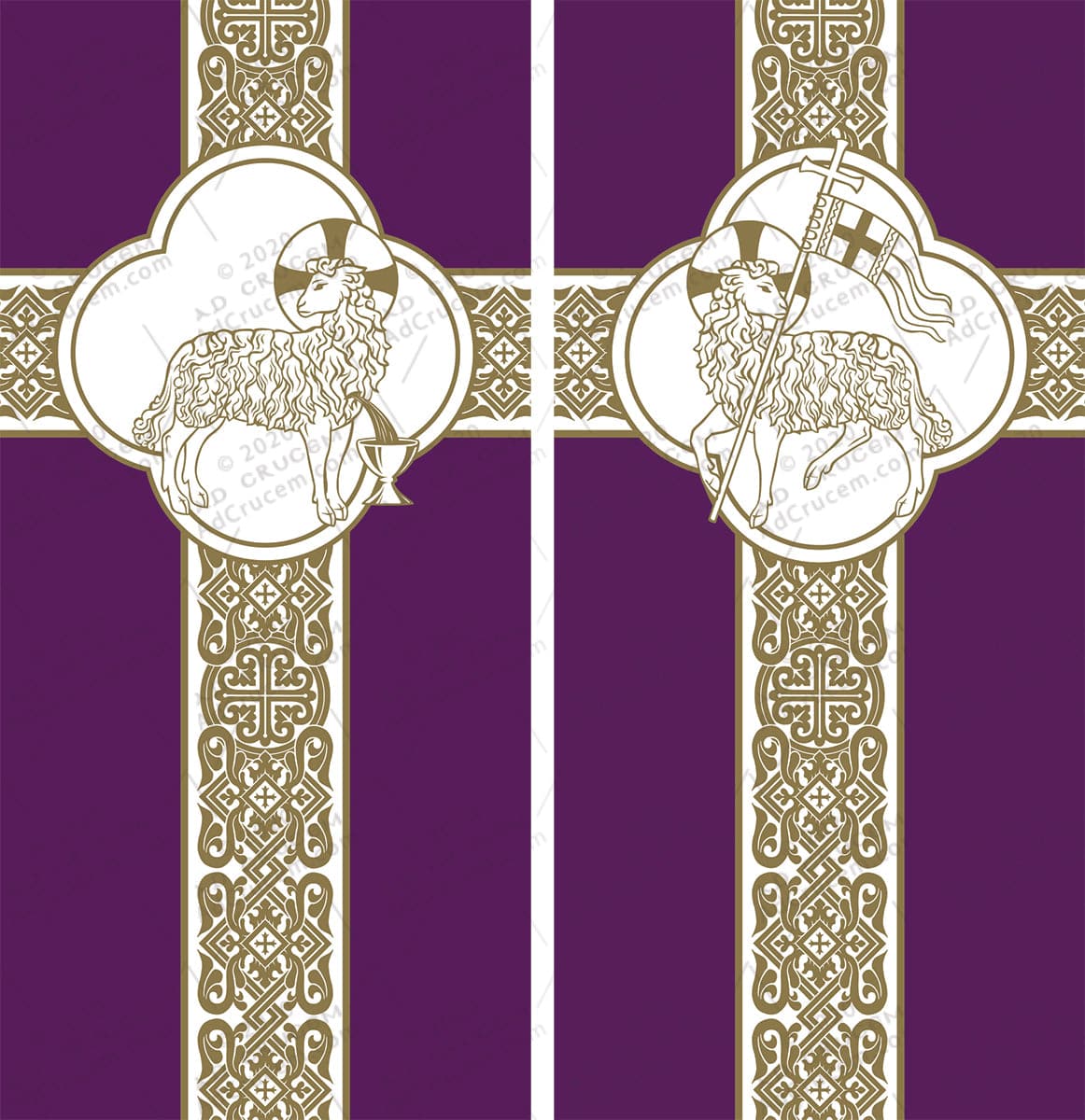 Ad Crucem Agnus Dei Lenten or Advent Banners Set of Two