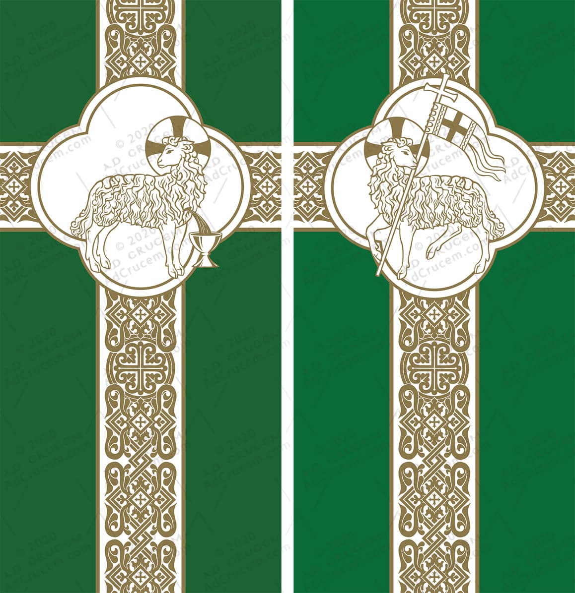 Ad Crucem Agnus Dei Ordinary Time Banners Set of Two