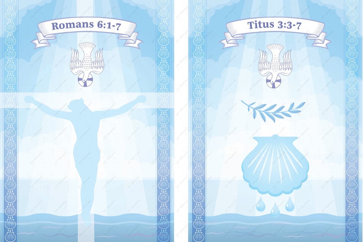 Ad Crucem Baptism Banners - Set of 2