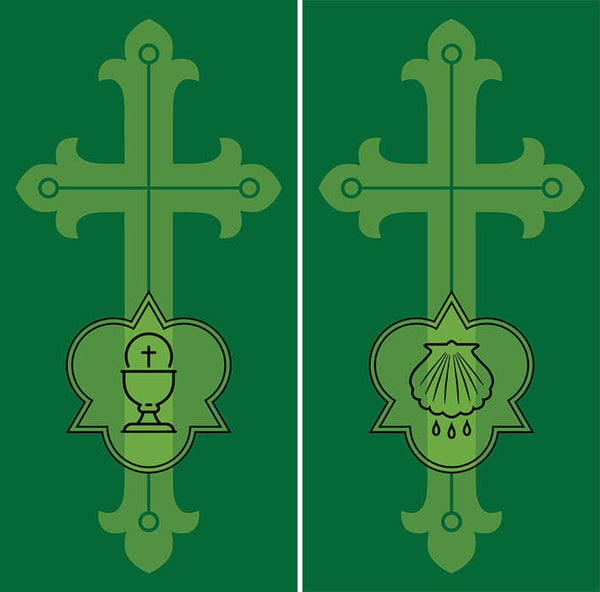 Ad Crucem Two Banner Set - Ordinary Time Ornate Cross