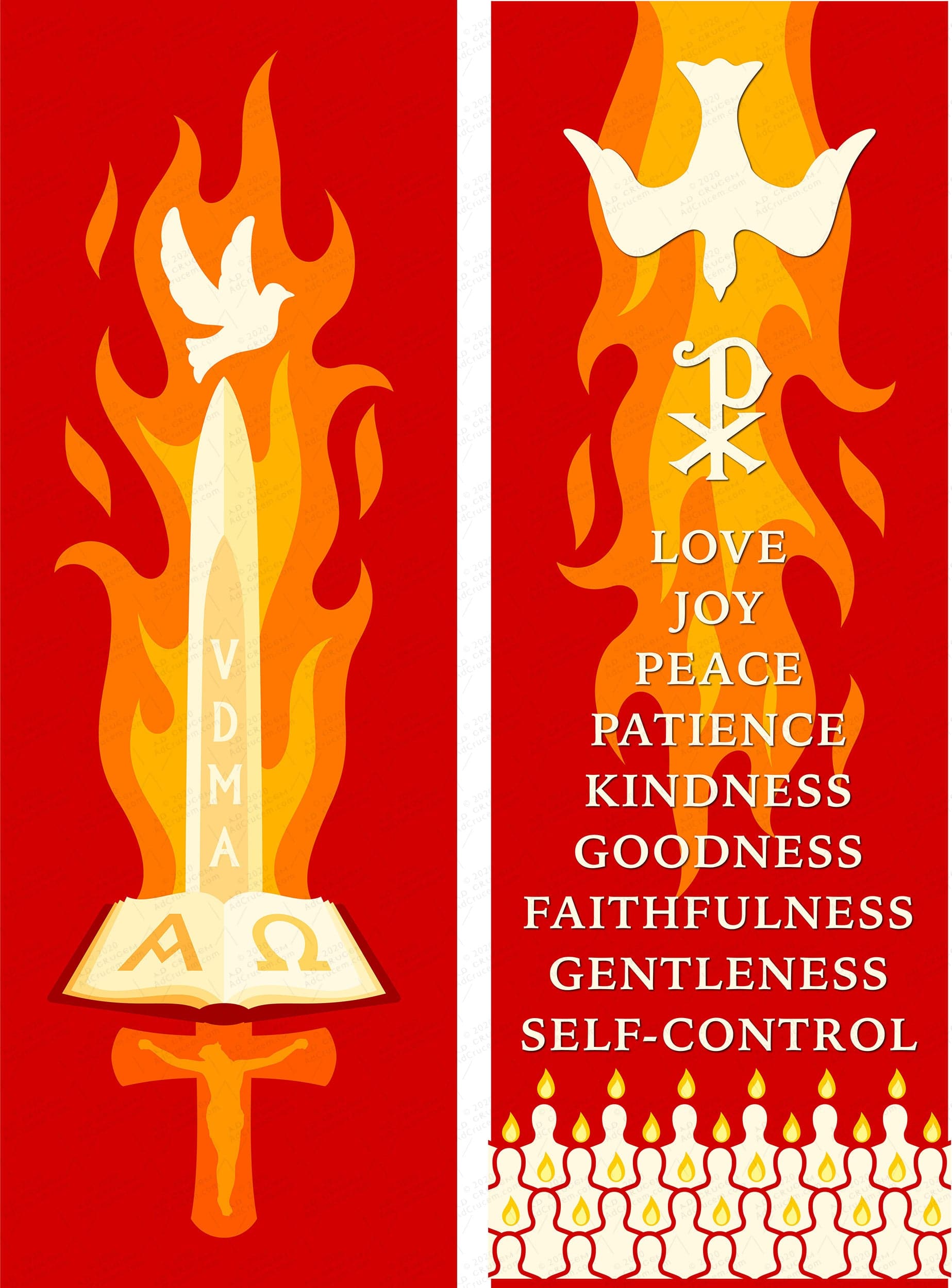 Ad Crucem Pentecost Banner Set - Sword of Spirit and Fruits of the Spirit